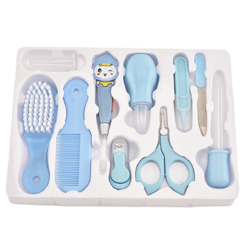 【COD+Pengiriman Cepat】 YUN Mall Baby Care Kit Set 10in1 Sisir Baby Gift Gunting Kuku Pemotong Kuku Bayi Kado Lahiran Grooming Baby