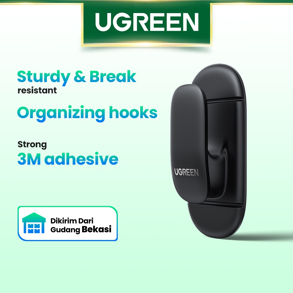 【Stok Produk di Indonesia】Ugreen 4pcs / Set Kait Gantungan Organizer Kabel Charger / Headphone / Usb / Tas Untuk Rumah / Kantor / Mobil