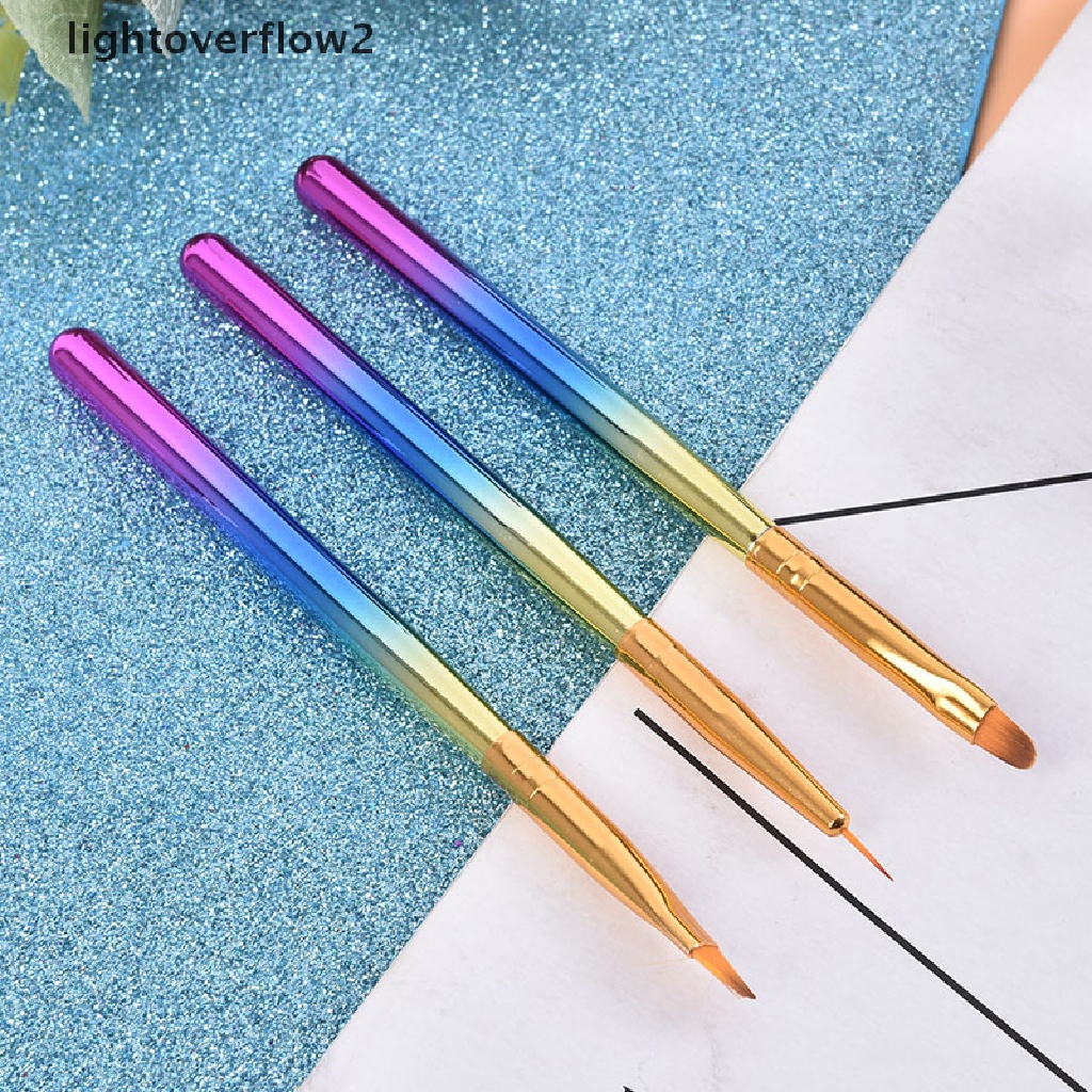 (lightoverflow2) 3pcs / Set Brush Pen Dotting Untuk Gambar Kutek Gel Nail Art