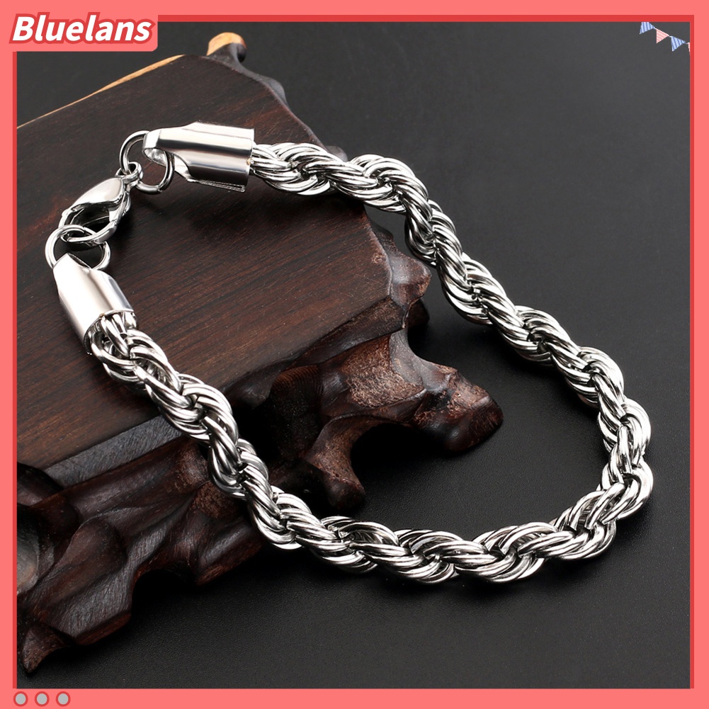 Gelang Rantai Spiral Bahan Stainless Steel Untuk Pria