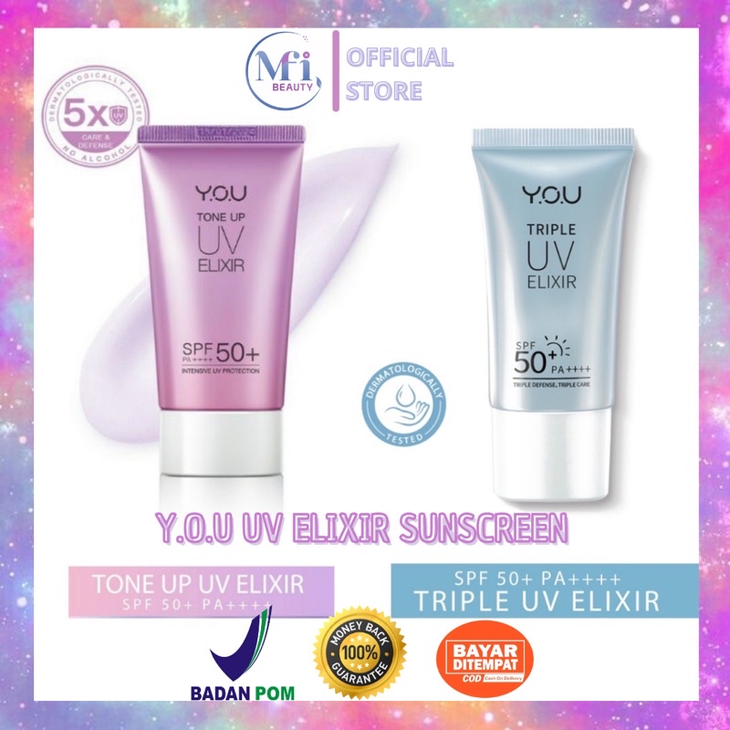 MFI - YOU TRIPLE UV ELIXIR SUNSCREEN GEL TONE UP UV ELIXIR HYALURONIC ACID SPF 50+ PA++++