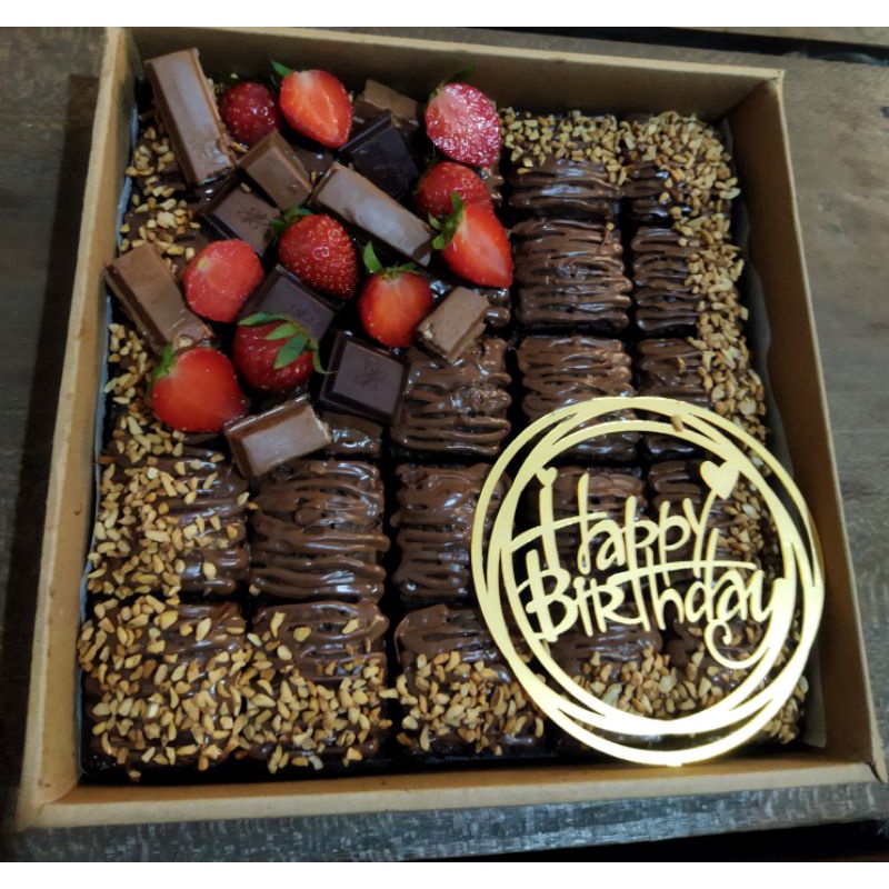 

brownies happy birthday cake