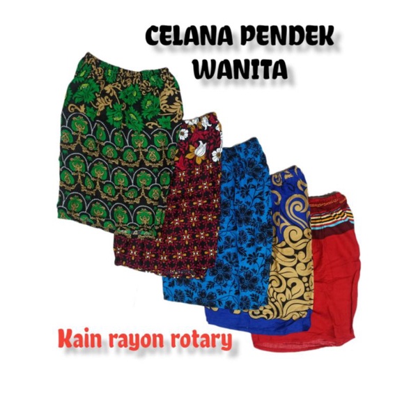 CELANA KOLOR PENDEK WANITA KAIN ADEM