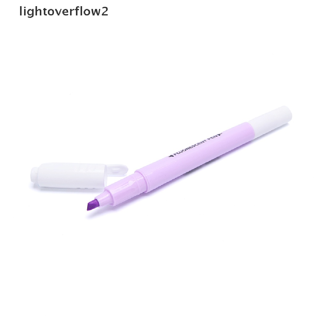 (lightoverflow2) 6pcs / Set Spidol Dua Sisi Warna Permen Untuk Sekolah / Kantor