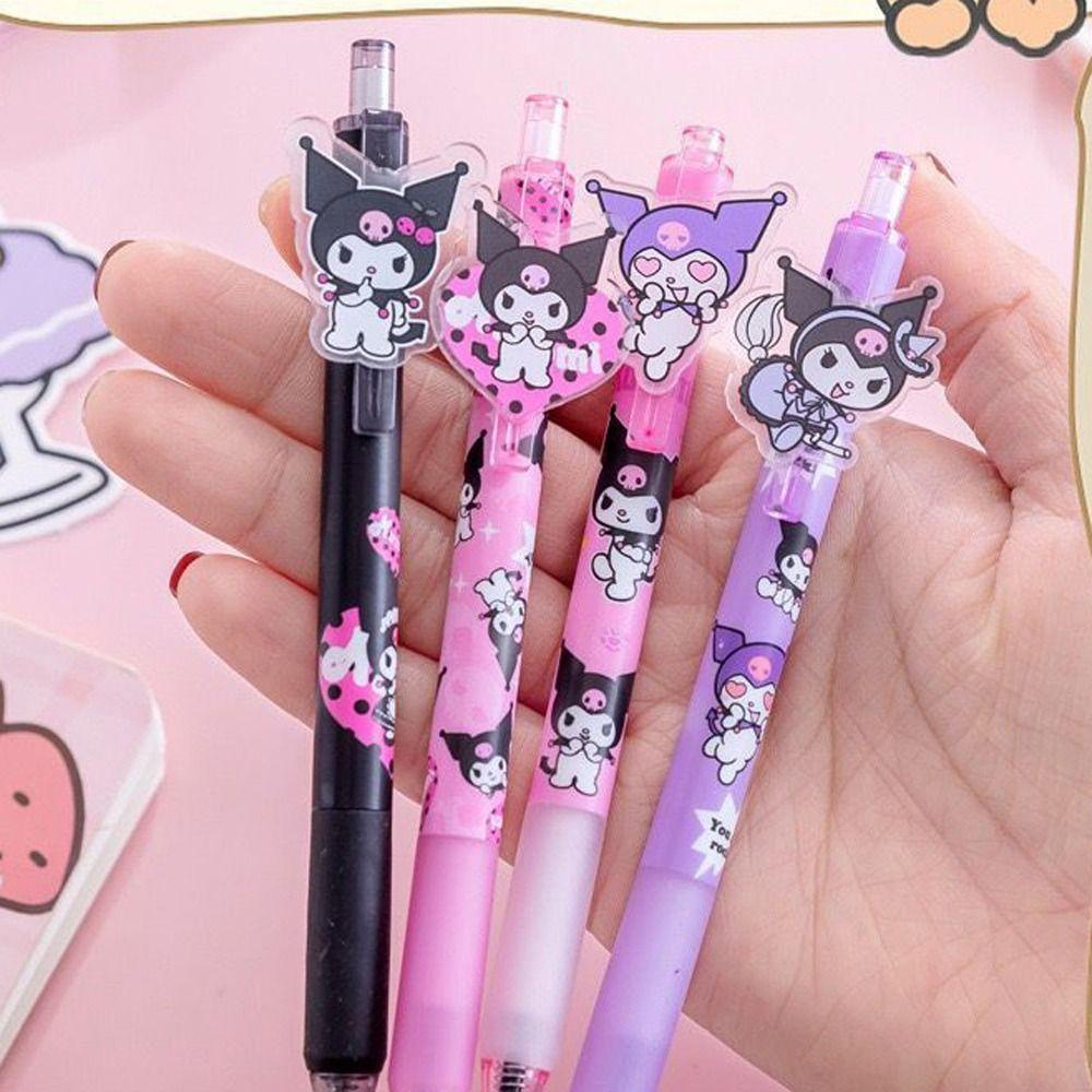 [Elegan] Kartun Gel Pulpen Anak Hadiah Menulis Pulpen Bolpoin Tanda Tangan Pulpen Kuromi Hitam Pulpen Penandatanganan Pulpen