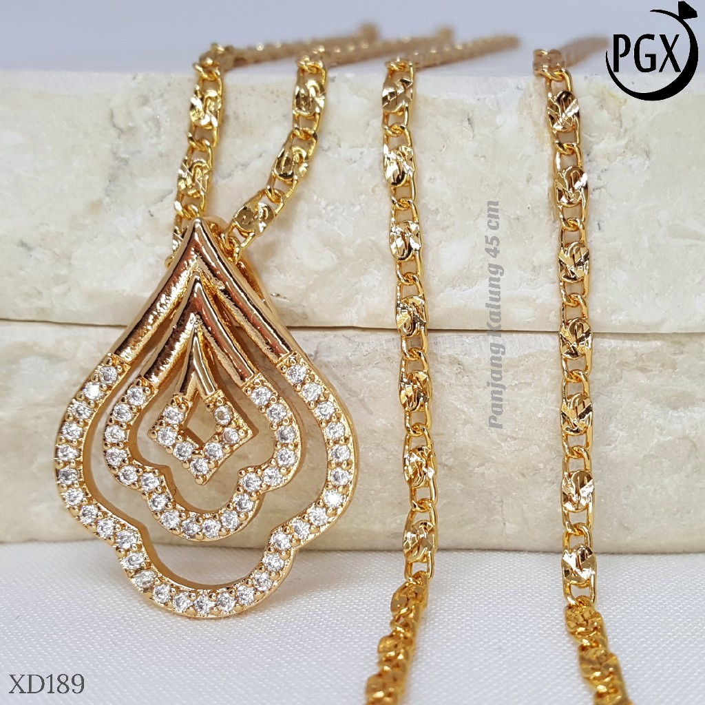 PGX Kalung Wanita Xuping Aksesoris Fashion Perhiasan Lapis Emas XD189