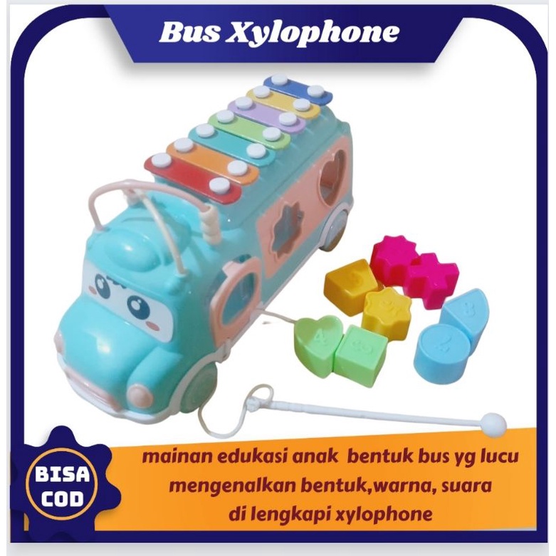 mainan edukasi anak bus musik mainan xylophone mainan xilopon mainan bus mainan bayi mainan alat mus