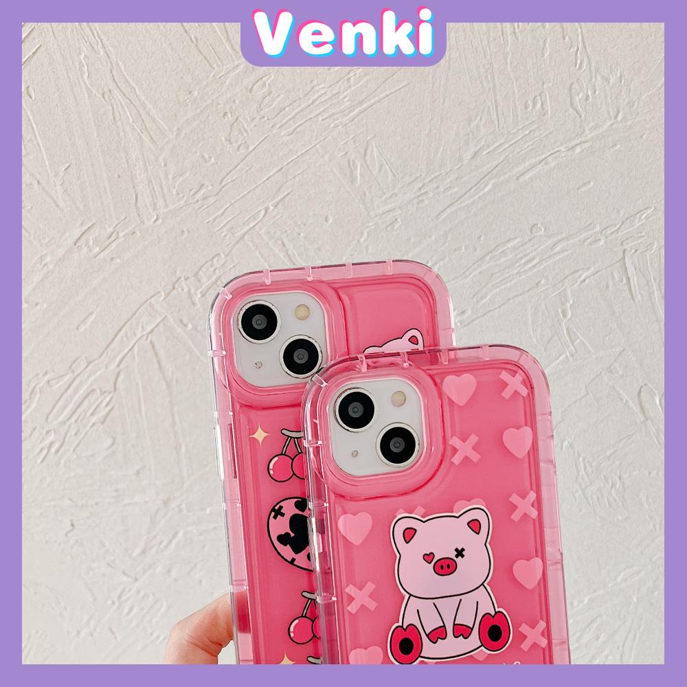 Case For iPhone 14 Pro Max TPU Soft Jelly Airbag Case Cute Pink Pig Clear Case Camera Protection Shockproof For iPhone 14 13 12 11 Plus Pro Max 7 Plus X XR