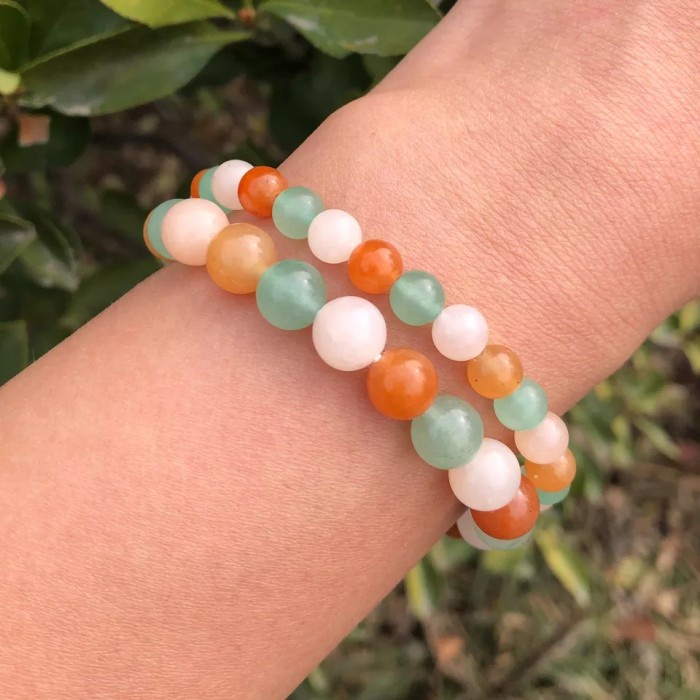 Gelang Batu Natural Aventurin Multicolor Original