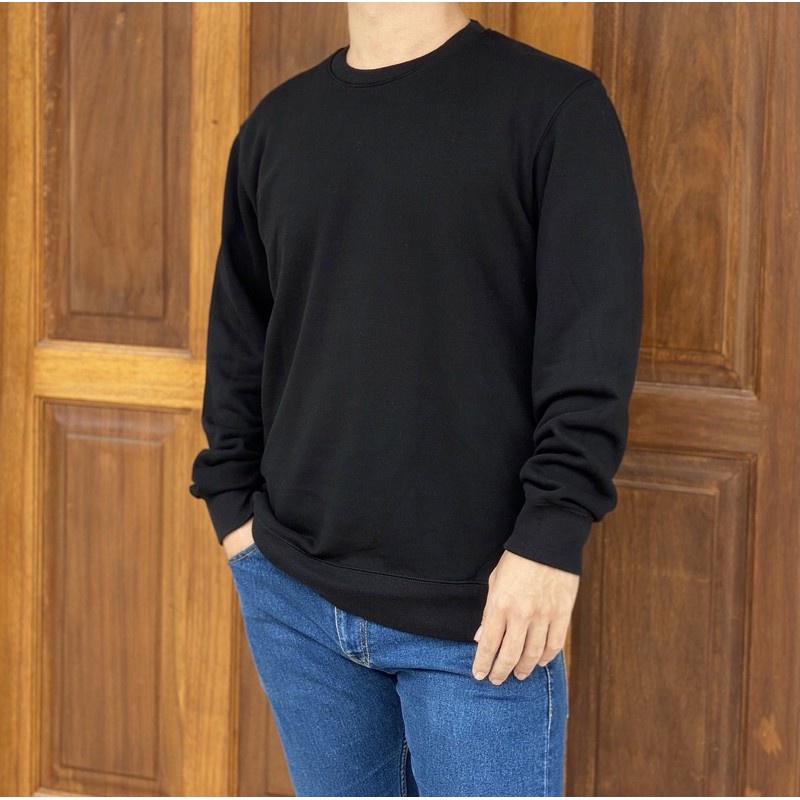 Crewneck Sweater Pria Uniqlo Polos - Grey