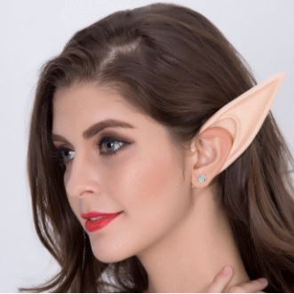 elf ear latex model jepit panjang 12 cm cosplay kuping telinga mainan halloween