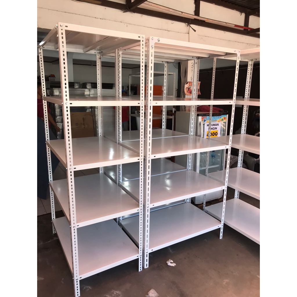 Rak barang ukuran 60x100x200 / rak besi siku / rak gudang  / rak buku / rak piring / rak serbaguna /