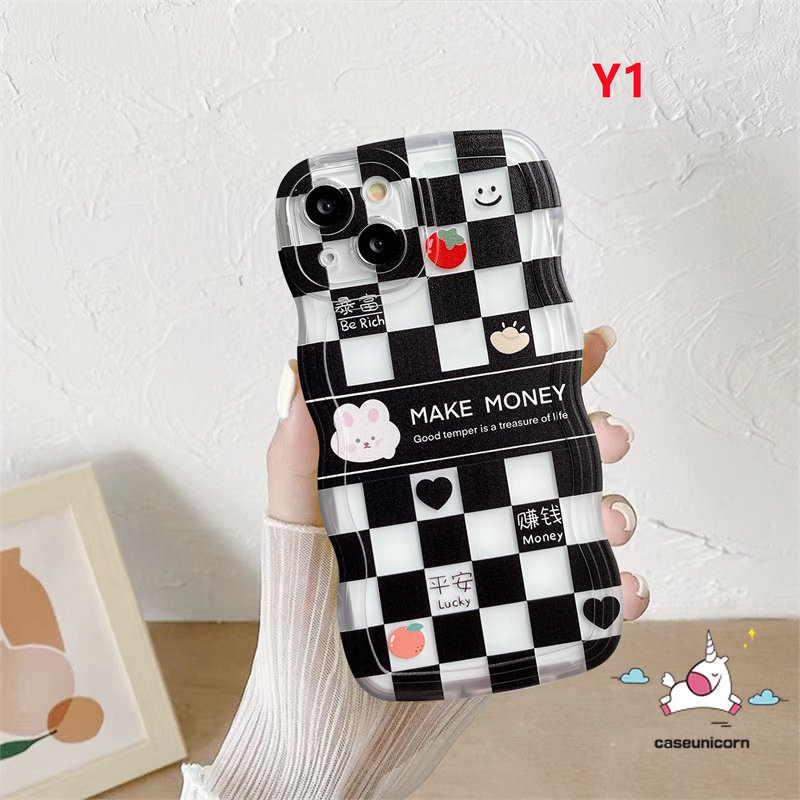 Oppo A15 A17 A16 A57 A76 A96 A55 A17K A12 A78 A74 A54s A58 A95 A77 A9 A5 A77s A1K A54 A3s A7 A53 A16s F9 A5s A16K Reno 8t 7z 8z 58 7 6 Checkerboard Bear Wavy Edge Sarung Couple Empuk