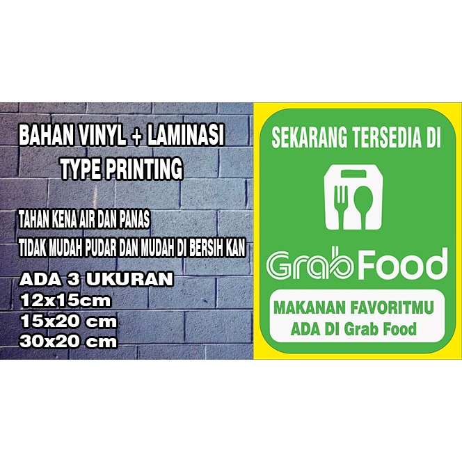 STIKER SEKARANG TERSEDIA GRABFOOD READY STOK BANYAK