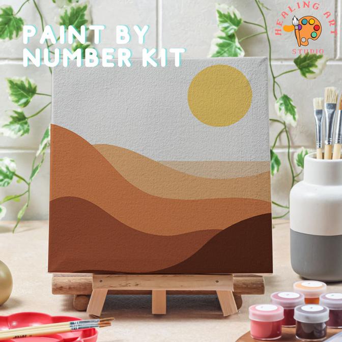 

Paint by number lukisan gurun dessert canvas 20x20 cm / painting kit