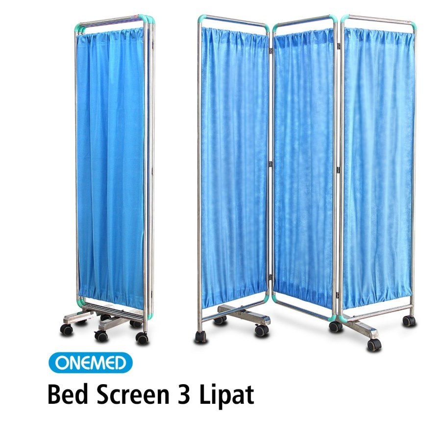 ONEMED | Bed Screen 3 Panel + Kain | Screen Bed 3 Panel | Sekat Bed