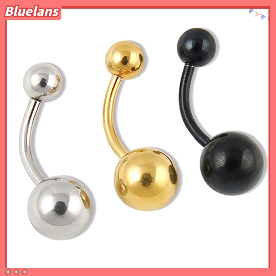 Bluelans Surgical Stainless Steel Ball Barbell Belly Navel Ring Button Body Piercing