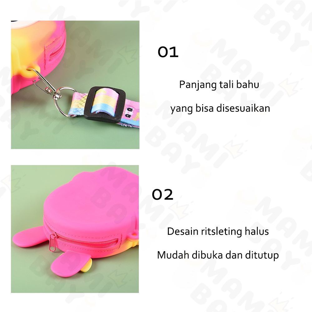 OKEYI Tas pop it anak selempang kelinci impor lucu