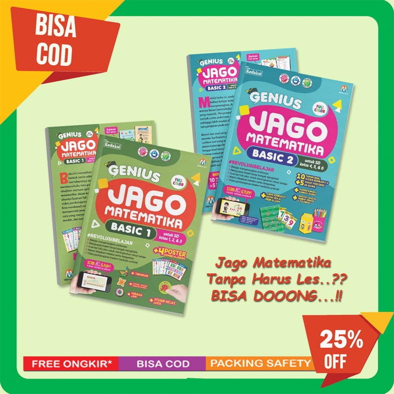 Buku Genius Jago Matematika (Basic 1 dan 2)