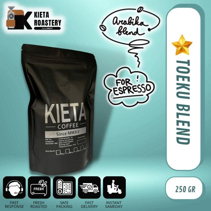 

250gr Biji Kopi TOEKU Blend 100% Arabika untuk Kopi Susu
