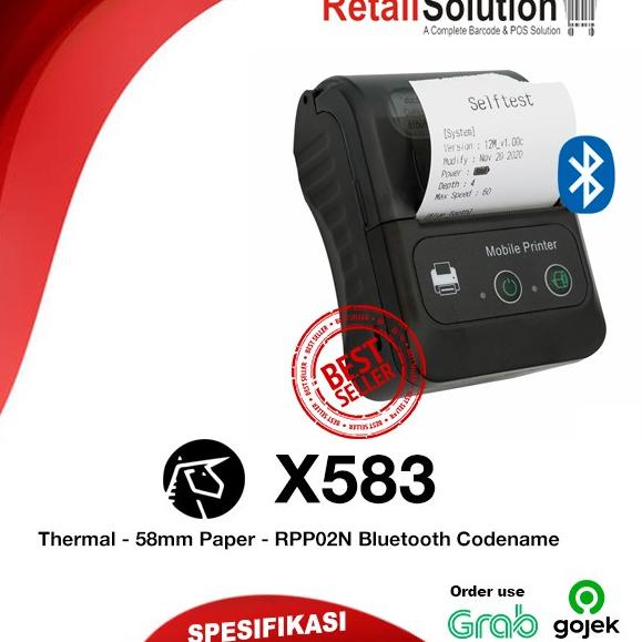 Ready DLYON Printer Thermal Bluetooth RPP02N 58mm - X583 / X-583 / X 583 74 Ready Stok