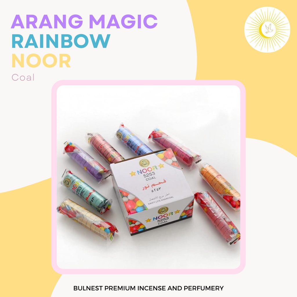 Arang Magic Rainbow NOOR | Arang Bakar Bukhur | Arang Magic Charcoal | Arang Bakar Dupa