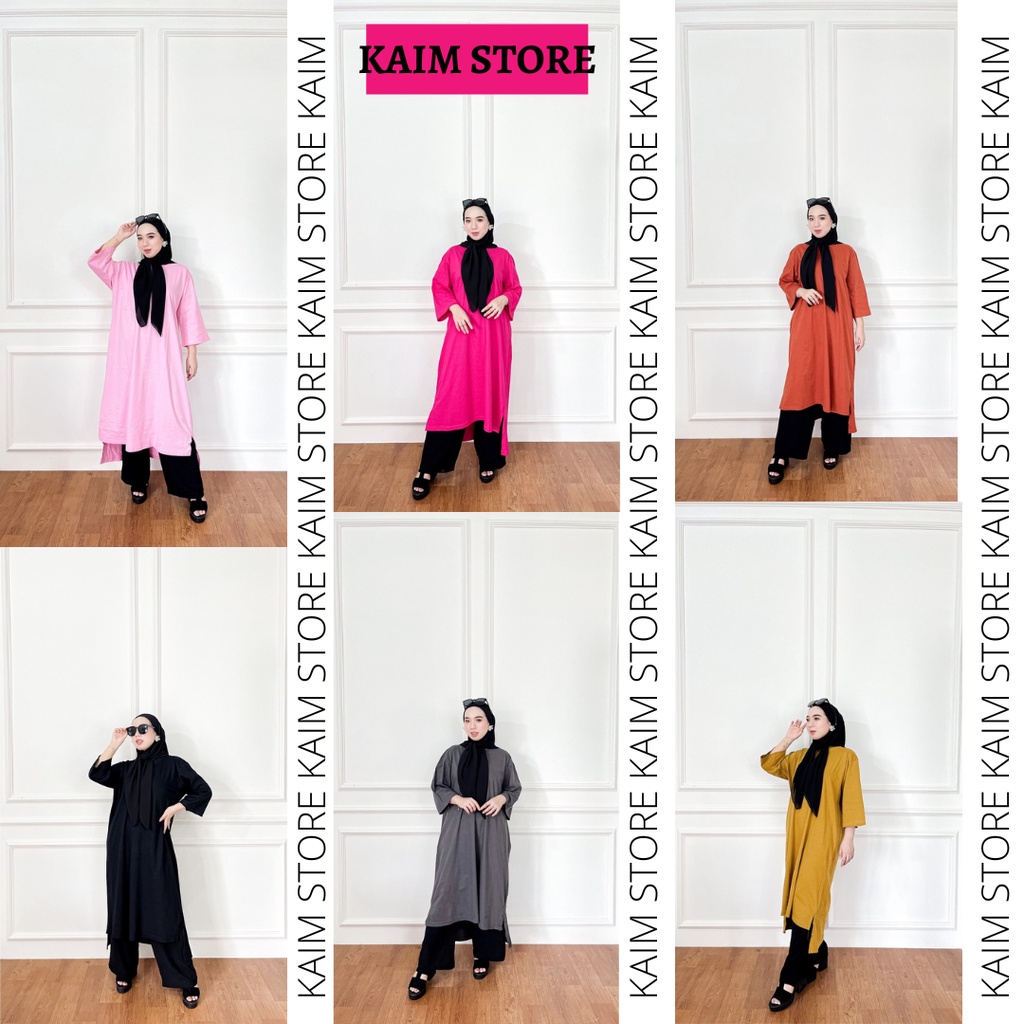 KAIM STORE - TUNIK POLOS PANJANG  kaos wanita | kaos jumbo | kaos viral | kaos hits | kaos premium |