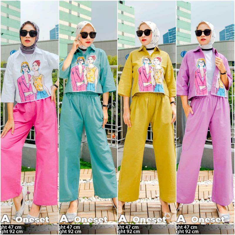 SETELAN CELANA CROP ONE SET BY EXTU ORI 15448