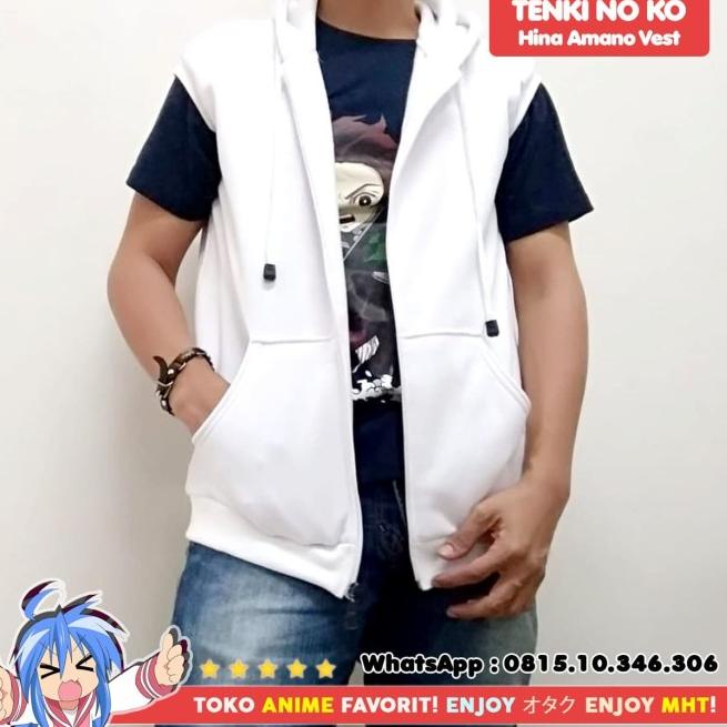 

✻bK Vest Rompi Putih Anime Tenki no Ko Weathering With You Hina Amano - S ✻ ↑