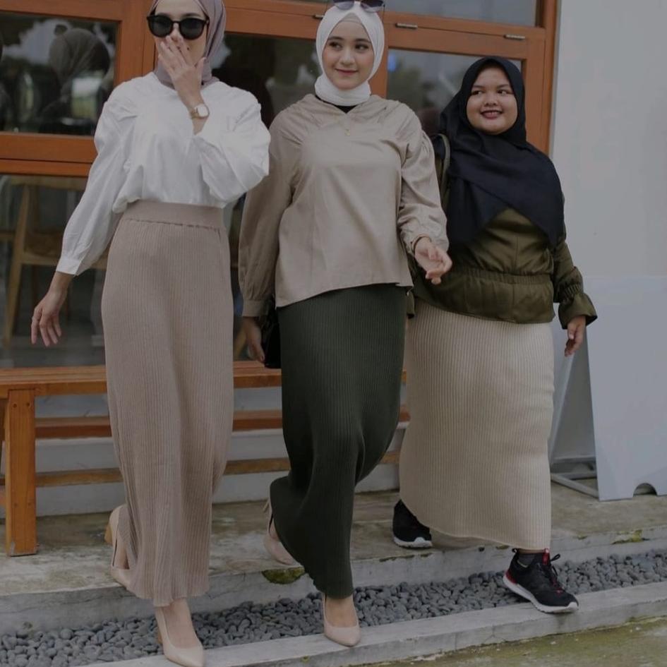 Murah Meriah Rok span rajut, rok knit, rok semi rajut premium