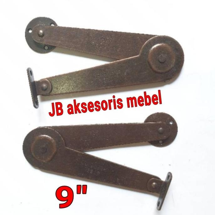 yang dicari] ENGSEL SALON 9" COKLAT merk SES / ENGSEL SIKUTAN TEKUK JENDELA COKELAT