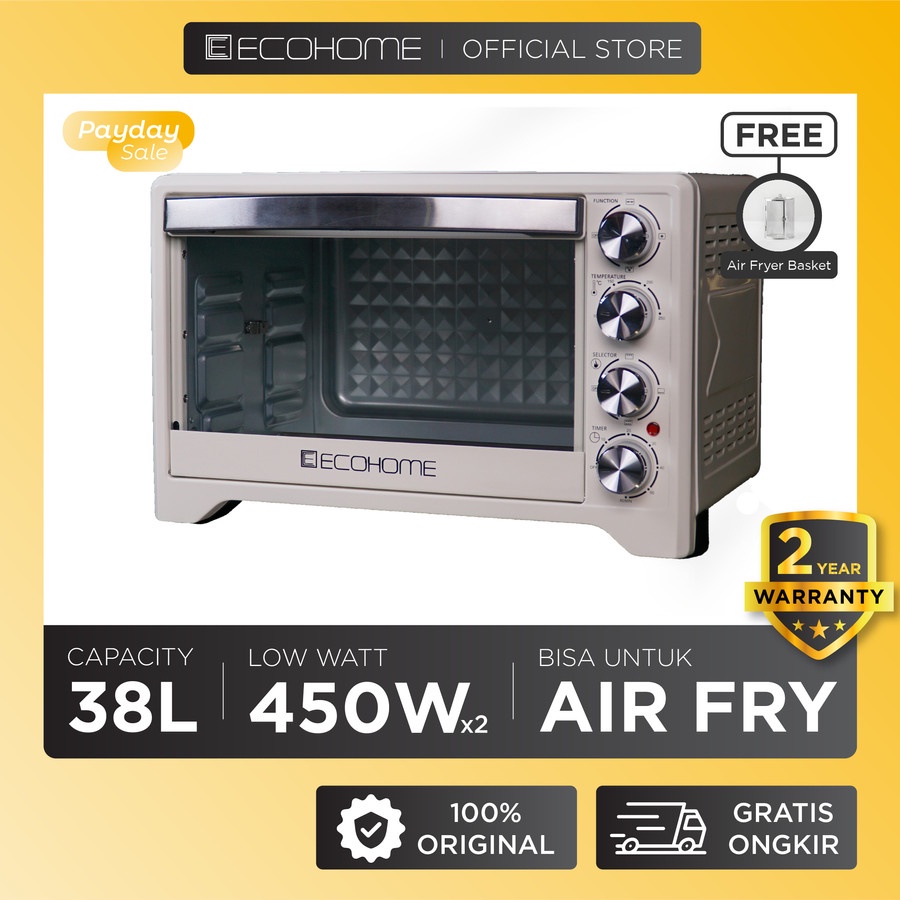 Ecohome EOP888 Oven 38L + Free Air Fryer Basket EOP 888