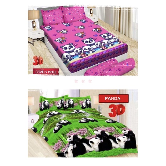 SPREI BONITA PANDA /Seprei bonita motif PANDA ukuran KING 180X200 QUEN 160X200/Seprei karakter panda