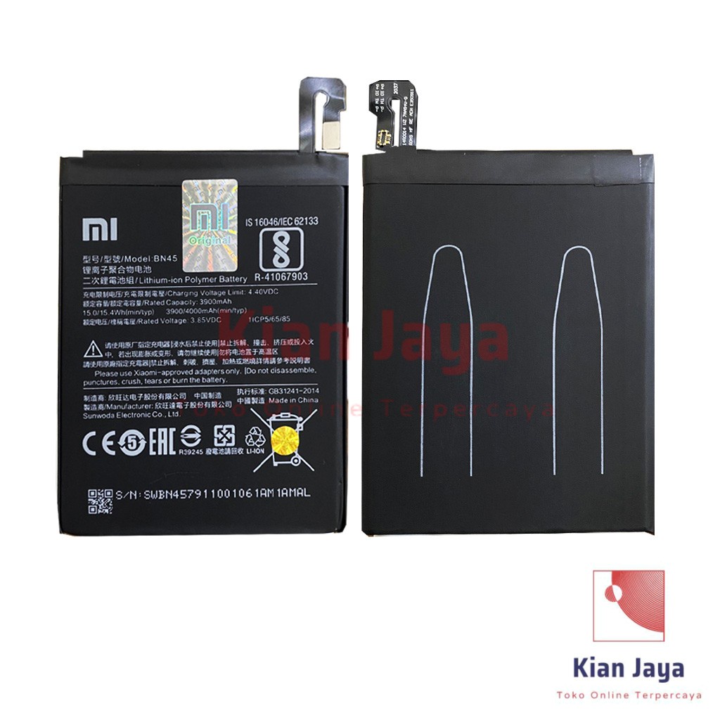 [Garansi 100% Ori] Baterai Xiaomi Redmi Note 5 / Redmi Note 5 Pro BN45 Batre Batrai Battery Hp Xiao Mi Xiomi BN 45 Original