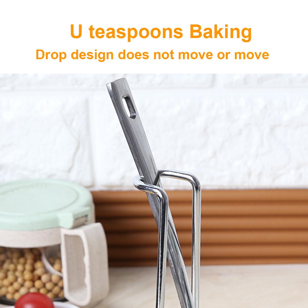 Saringan Sendok Vertikal Dapur Sendok Istirahat Rak Ladle Holder Stainless Stand Double Spoon