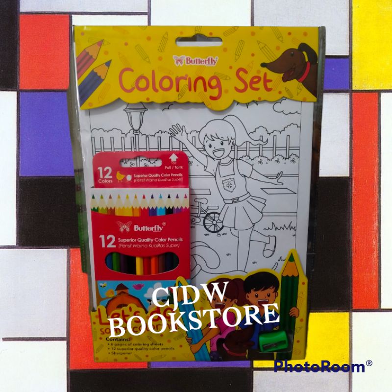 

buku mewarnai sepaket pensil warna 12 warna dan rautan