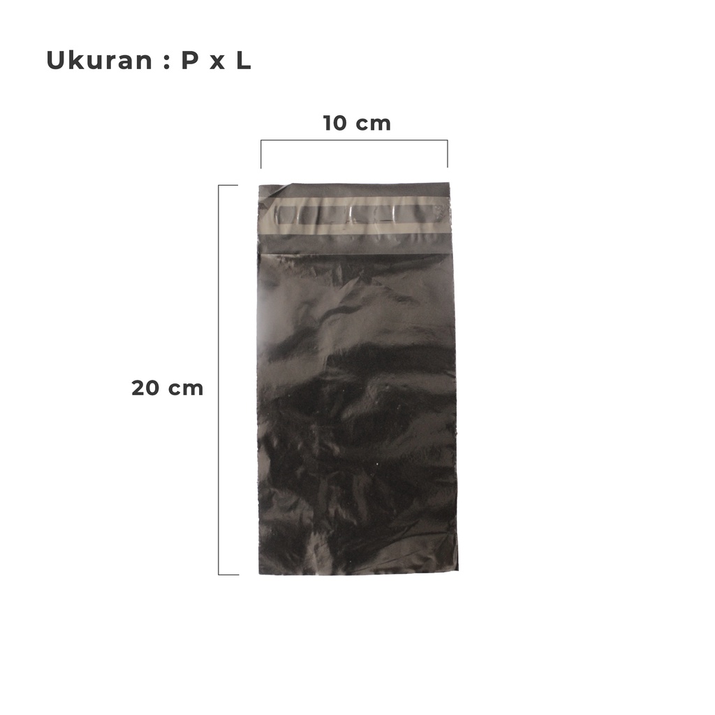 

Plastik polymailer 10 x 20 Hitam packaging Kantong Amplop isi 100 pcs