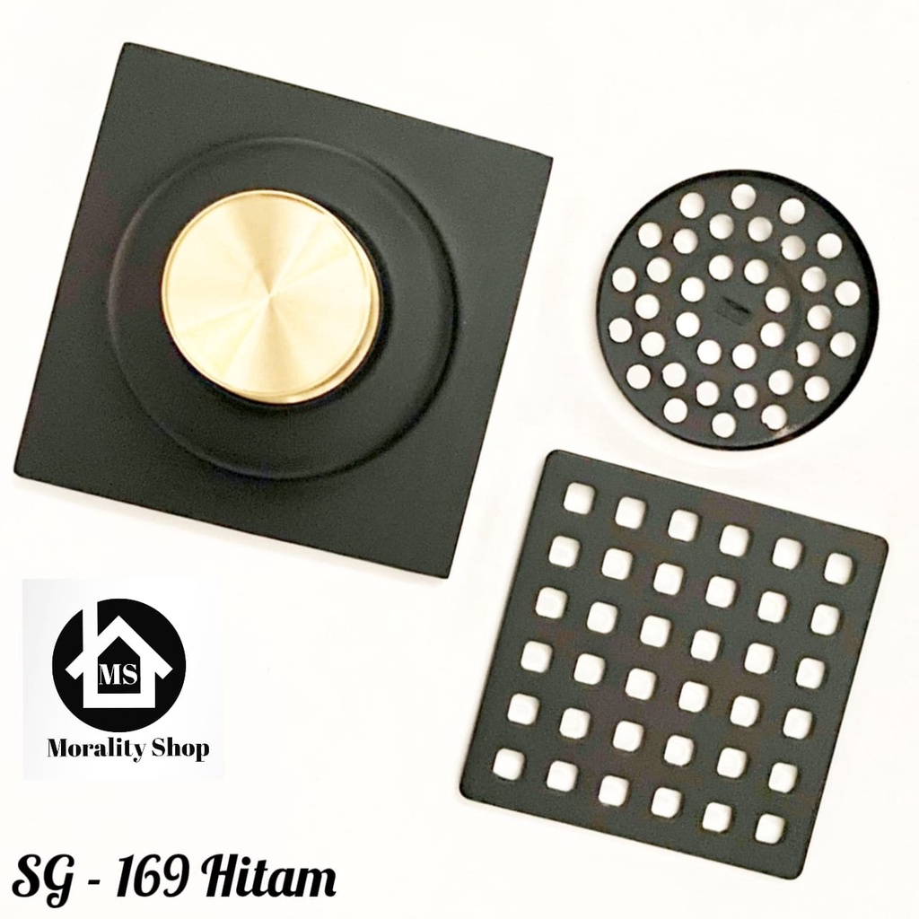 Saringan Got 4 inch Stainless Hitam 169 BL-Bathroom Floor Drain Brass Strainer Drainer BLack