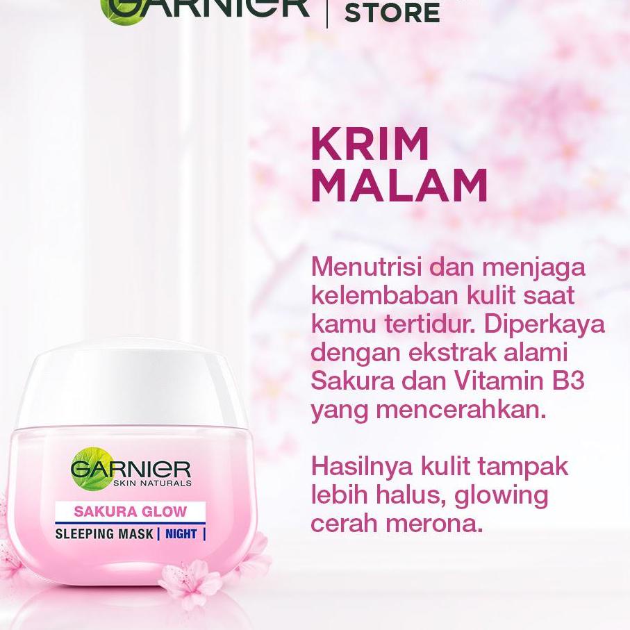 Sale 9CHEK Garnier Sakura Glow Kit Day &amp; Night Cream - Moisturizer Skincare Krim Siang Malam (Light complete) 85 Best