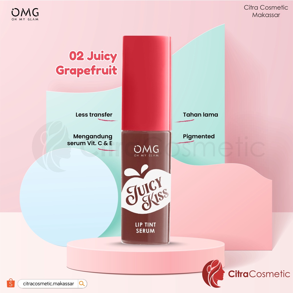OMG Oh My Glam Juicy Kiss Lip Tint Serum 5.3 Gr Series