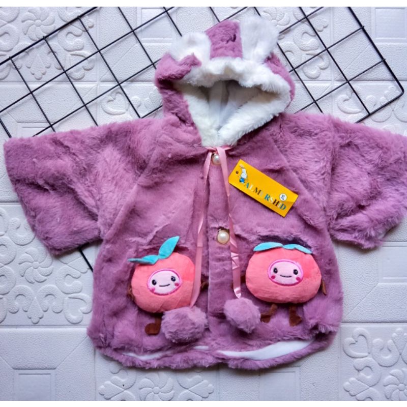 [0-3,5 tahun] JAKET BULU HANGAT ANAK PEREMPUAN IMPORT PREMIUM FREE TAS / MANTEL COAT BULU HALUS HANGAT ANAK CEWEK IMPORT