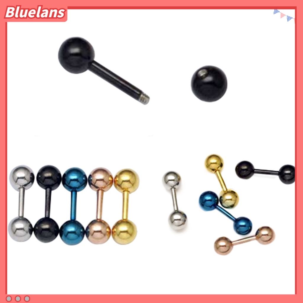 Bluelans Ear Studs Simple Wear-resistant Men Punk Ball Barbell Earrings