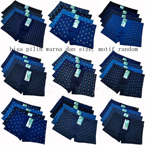 (COD) Celana Boxer Pria Sexy Celana Dalam Pendek  Pakaian dalam Pria Polos Y01-1