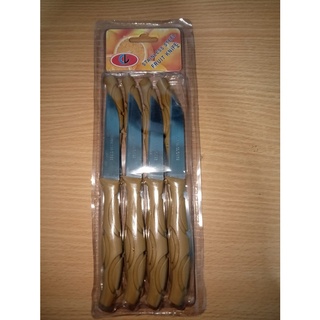 ELDE 1 - PISAU STAINLESS GAGANG KAYU 6PCS/12PCS, PISAU DAPUR