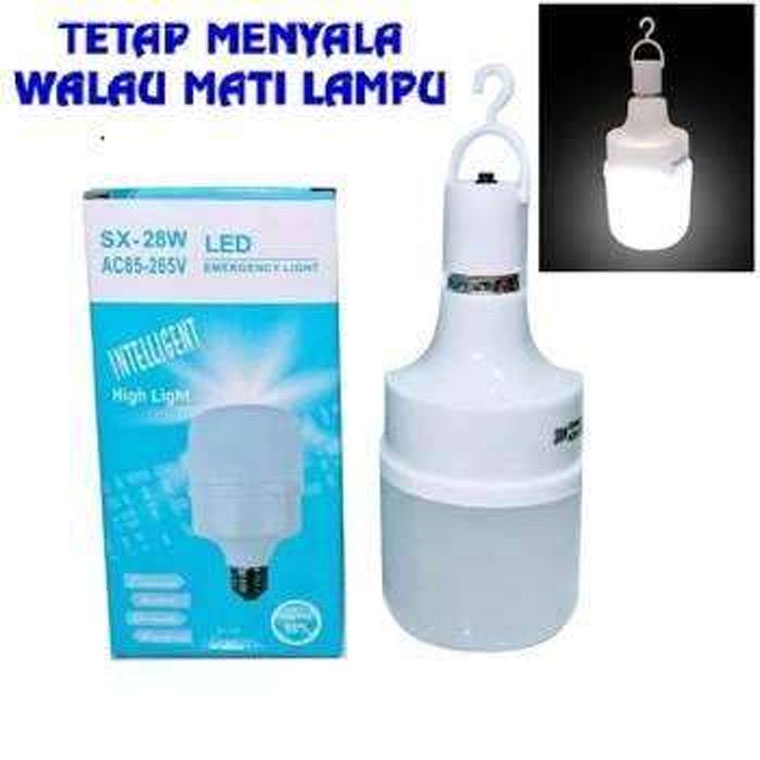 Bohlam Emergency SX-28W Lampu Sentuh LED 28 Watt Darurat Disentuh Nyala Lamp Putih White 28Watt