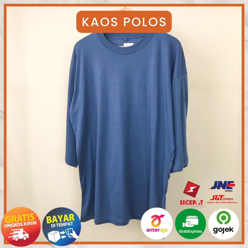 Ezpata Kaos Polos Oversize Wanita Lengan Panjang Jumbo Bigsize LD 120cm Bahan Babyterry Premium Harga Murah