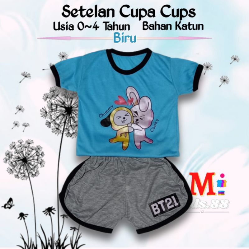 Setelan Baju Anak Playset/CUPA CUPS set anak perempuan/CHIMMY COOKY/size S,M,L,XL,XXL buat usia 0-4 tahun