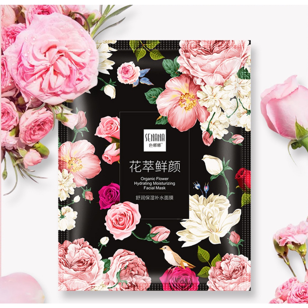 SENANA Organic Flower Hydrating Moisturizing Facial Mask Rumah Cantik 354 Sheet Mask Wajah Mencerahkan Menghaluskan Serta Melembabkan Kulit Di Wajah Agar Tetap Lembut