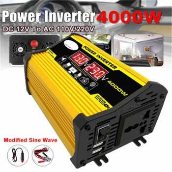 Inverter power DC 12V/24V To AC 220V 4000W Mengubah arus DC ke AC Power Inverter DC 12 V to AC 220 V
