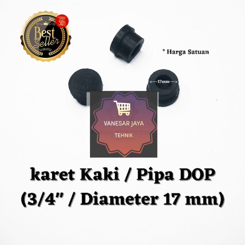 KARET KAKI /PIPA DOP 3/4" / 17mm TUTUP KAKI MEJA KURSI RAK BESI /PIPA BESI BULAT